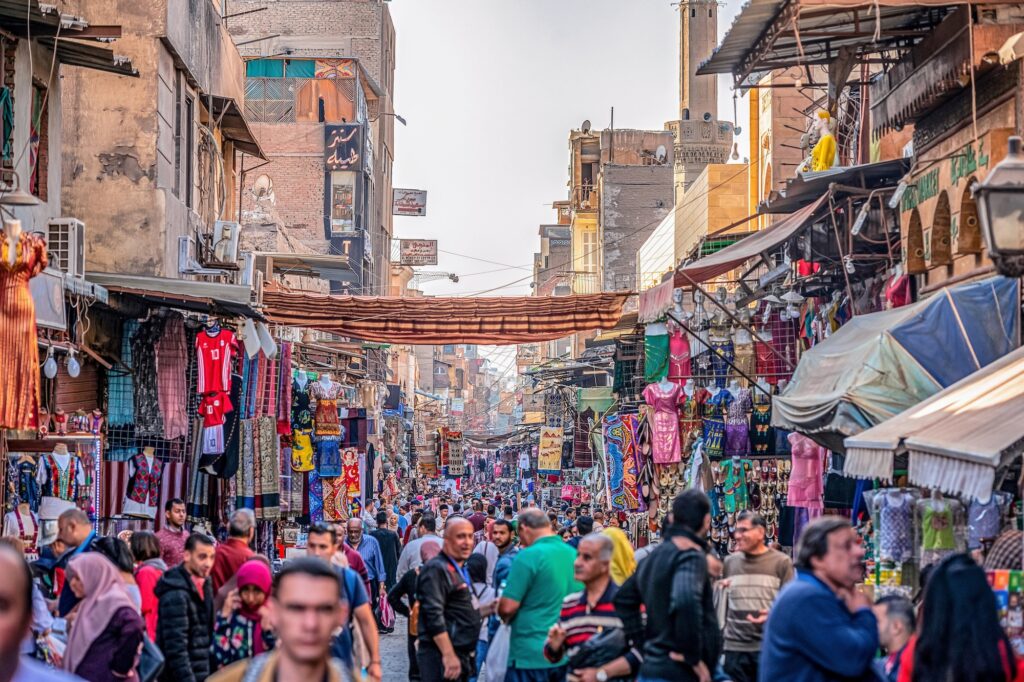 Bustling streets of Cairo