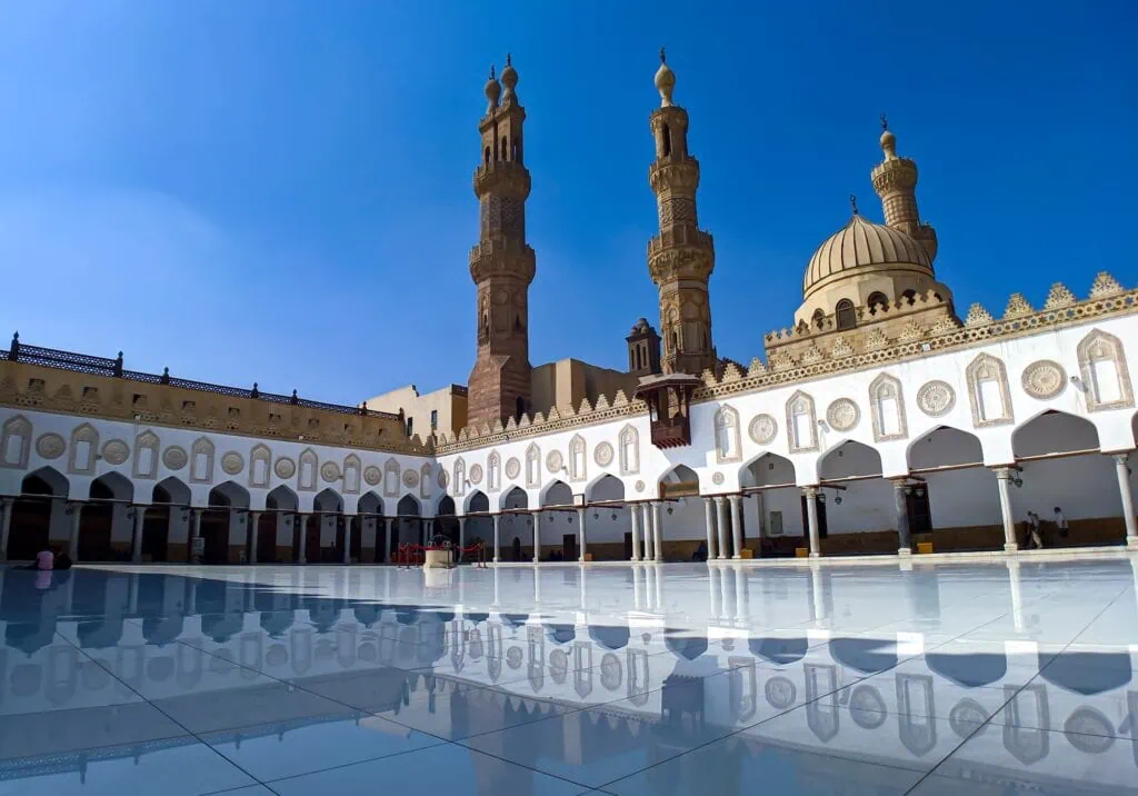 Al-Azhar Mosque in Cairo, founded 970 AD as the first mosque of the Fatimid capital and seat of Al-Azhar University - Egypt and Morocco Tours