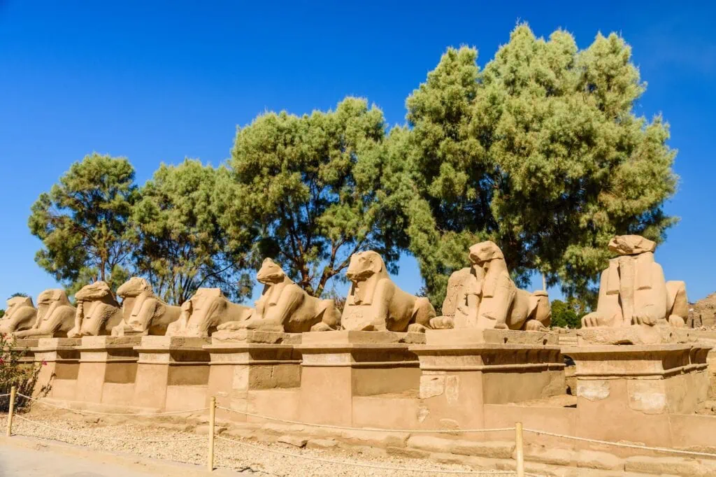 Avenue of ram-headed sphinxes at Karnak Temple