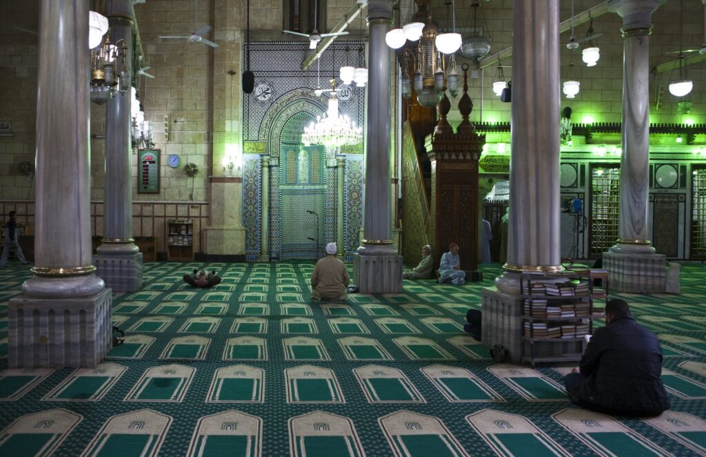 Inside Al-Hussein Mosque