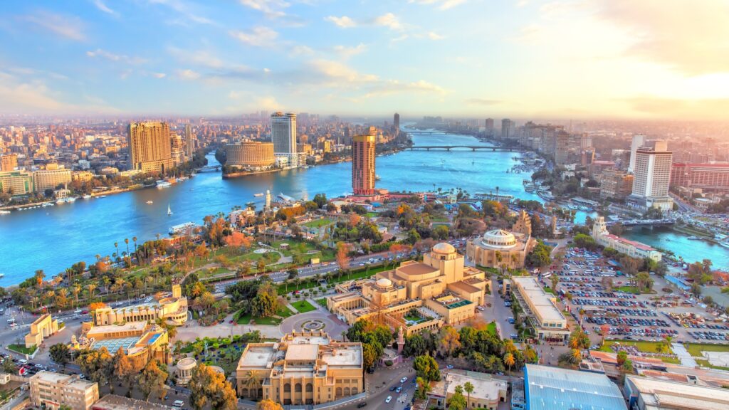 Cairo downtown with the Nile River