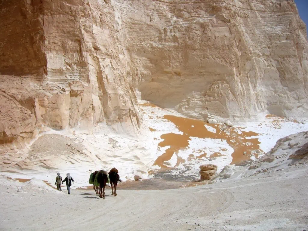 White Desert cliffs rock formations in Farafra