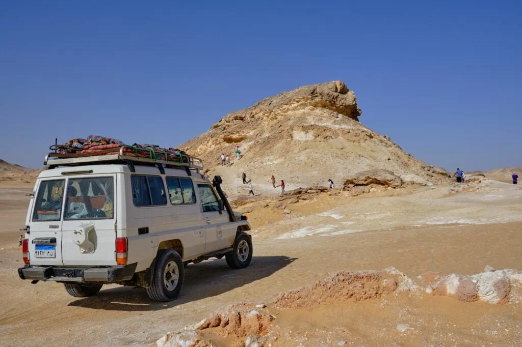 Crystal Mountain quartz rock formations near Farafra Oasis - White Desert Tours