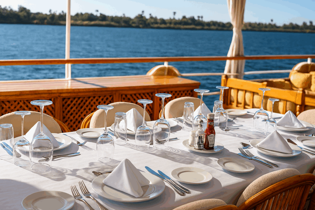 Dahabiya Donia nile cruise restaurant