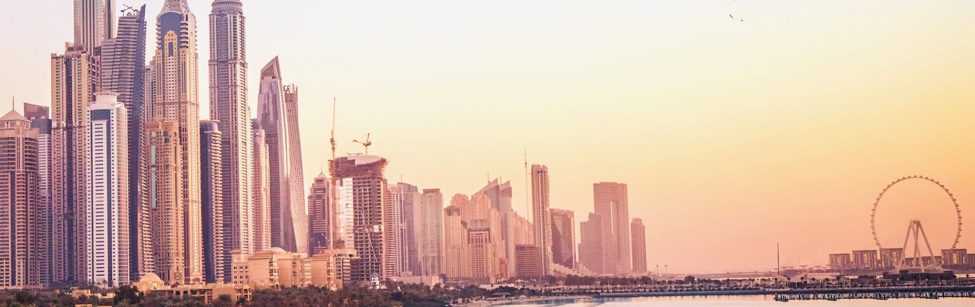 Sunset View Of The Dubai Marina And Jbr Area And