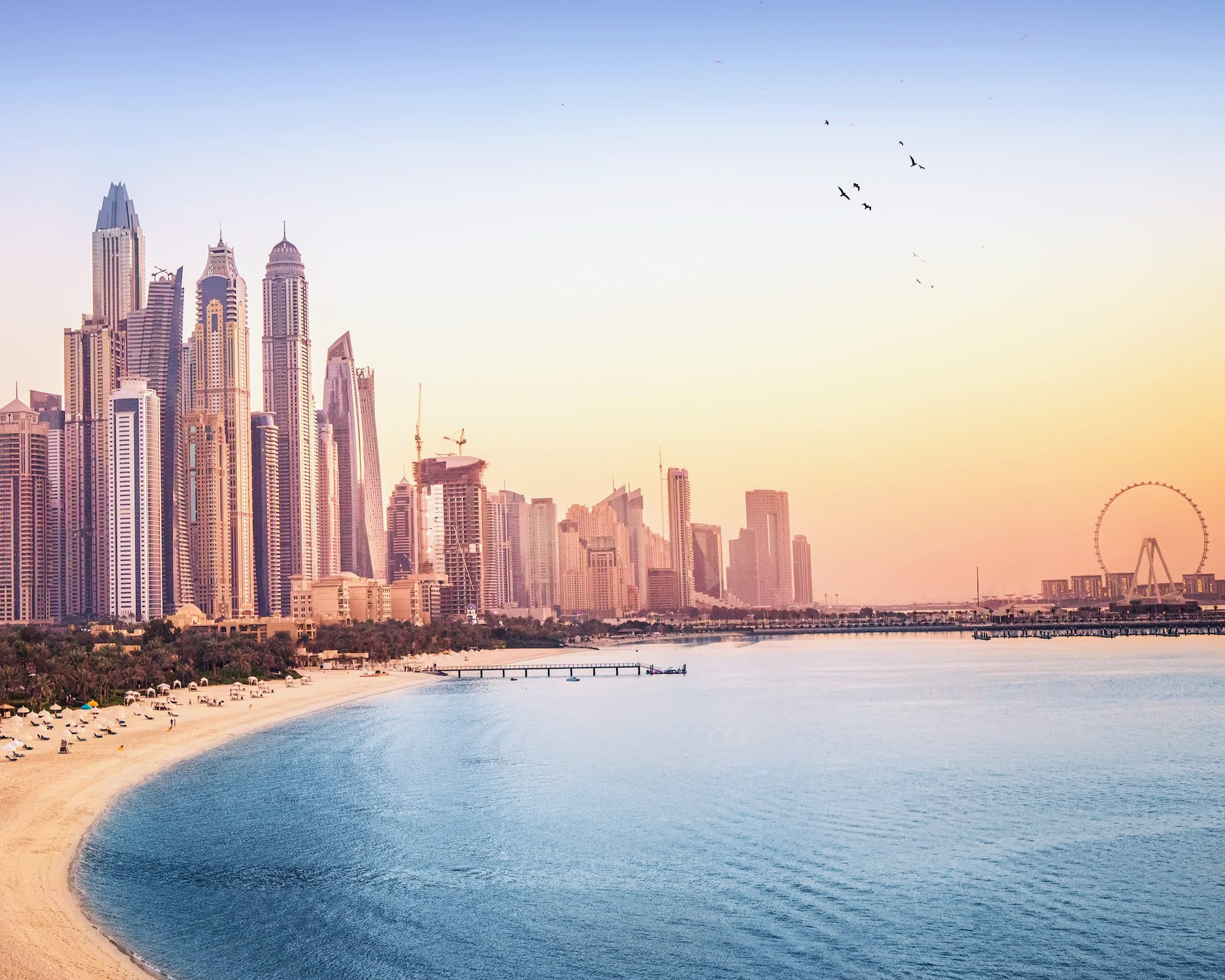 Sunset View Of The Dubai Marina And Jbr Area And