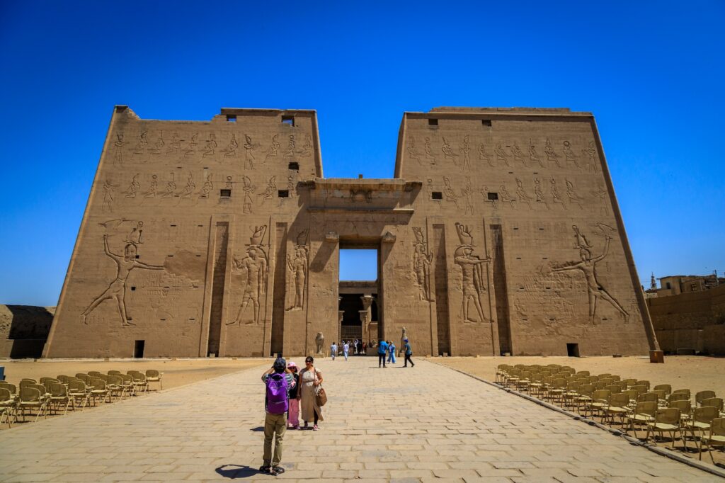 Edfu Temple of Horus in Egypt – one of the best-preserved ancient temples and a key stop on Egypt tours from London.