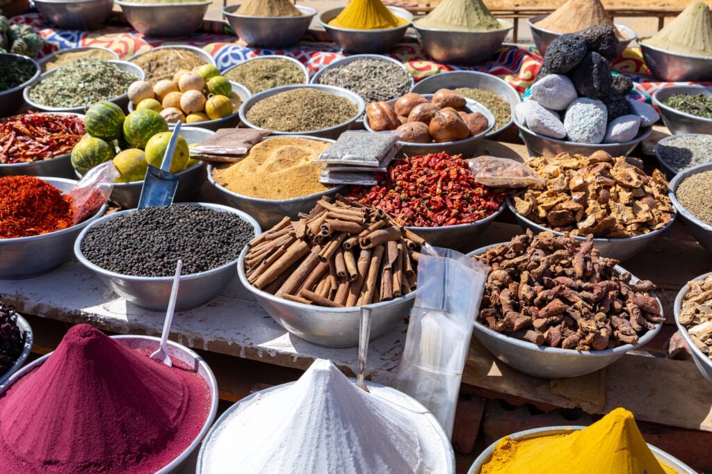 Egiptian Spices and Herbs at Traditional Arab Oriental Bazaar