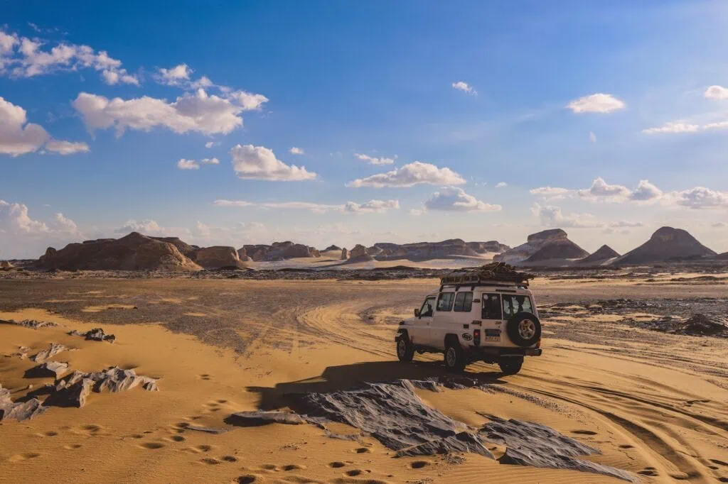Egypt adventure tours - 4x4 car in Farafra Oasis