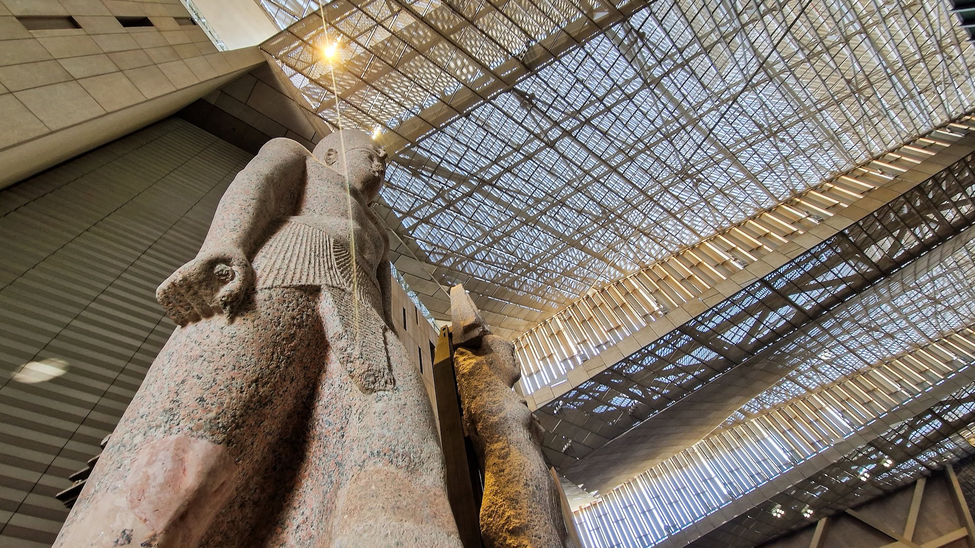 Giza Egypt 01 01 2025 Grand Egyptian Museum GEM in Giza Egypt. Archeological museum of ancient Egyptian civilization