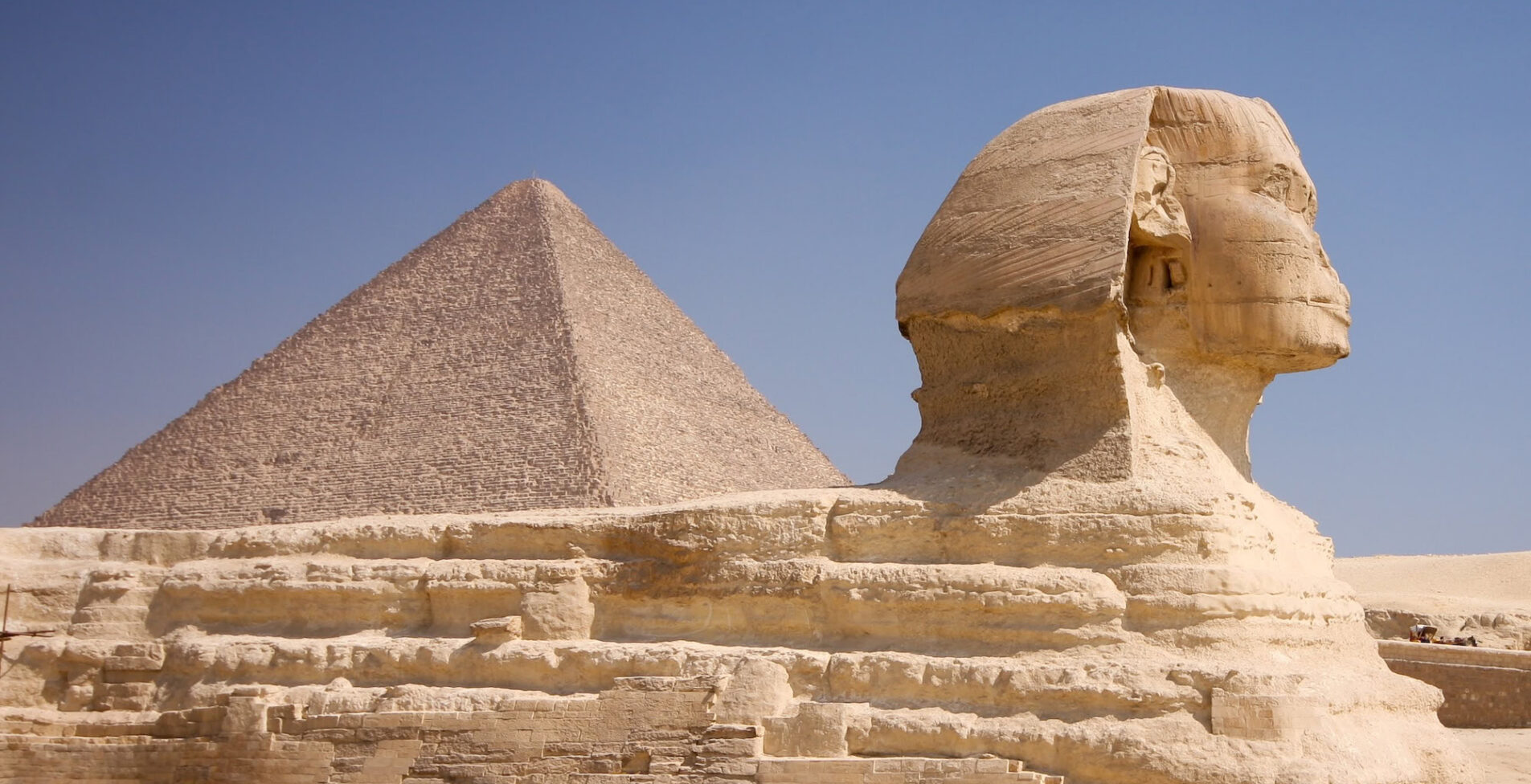 Great pyramid and Sphinx Giza Egypt 1