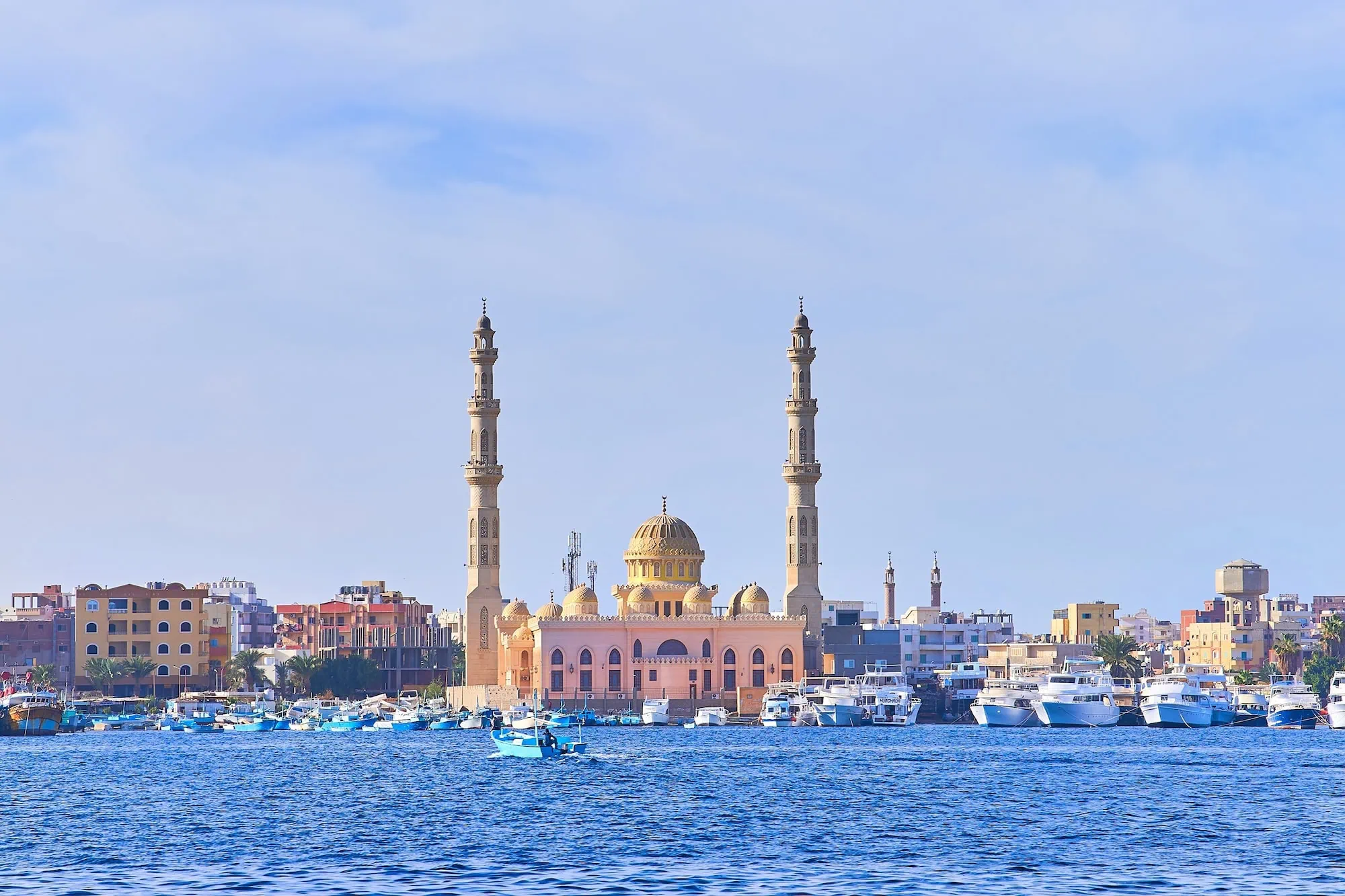 Hurghada’s mosque viewed from the Red Sea