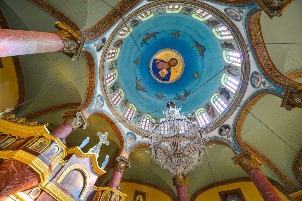 Interior details of St George churchin Coptic Cairo Egypt