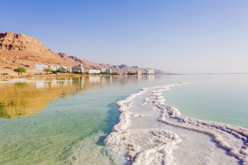 Landscape Coastline of the dead Sea in Jordan
