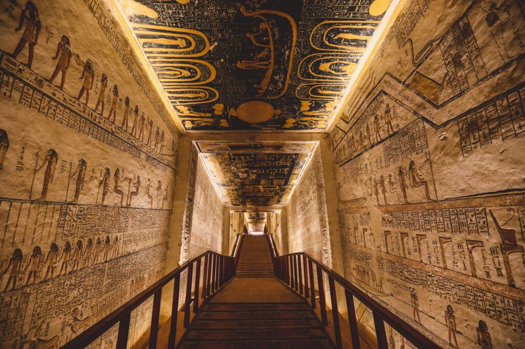 Corridor and walls of a Pharaoh’s tomb, Valley of the Kings