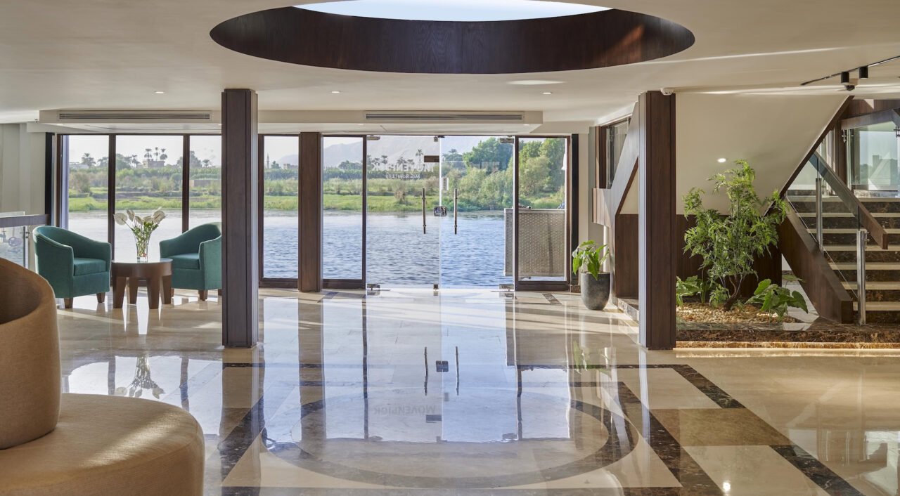 Spacious lobby on Mövenpick Royal Lily with modern décor
