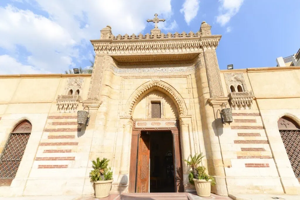 Main gate of the Hanging Church (El Muallaqa), Coptic Cairo
