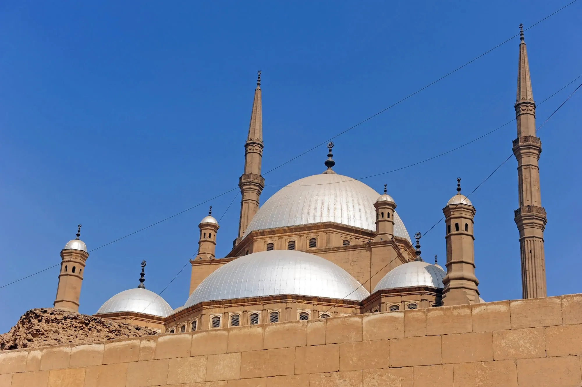 Mohammed Ali Mosque with its distinctive Ottoman-style minarets and domes at the Citadel of Saladin in Cairo
