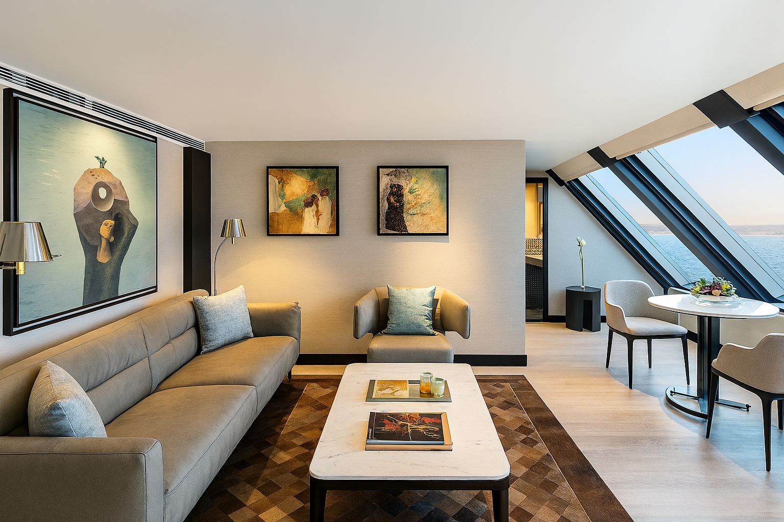 Spacious suite with panoramic Nile views on Oberoi Zahra