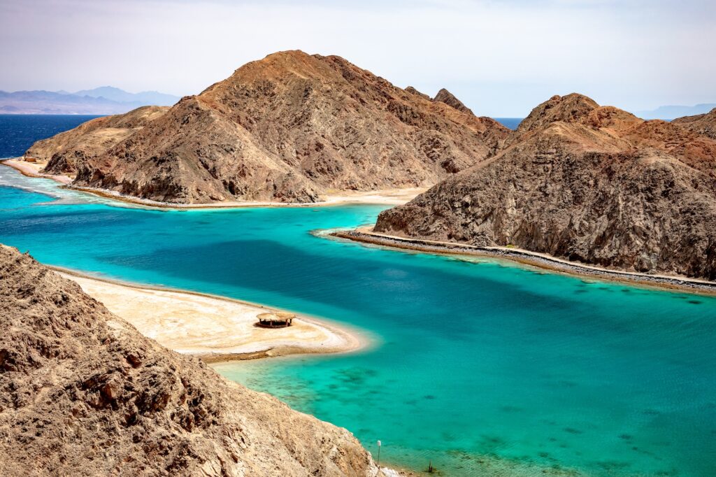 Panoramic view of Fjord Bay in Taba