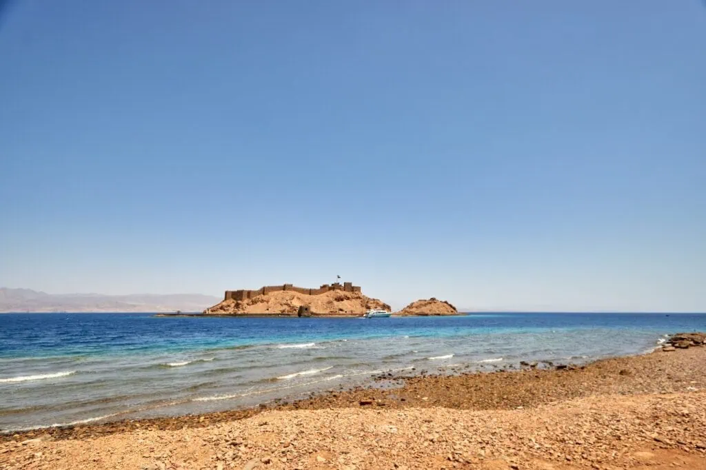 Pharaoh's Island is a small island in the northern Gulf of Aqaba the shore of Egypt's eastern Sinai Peninsula.