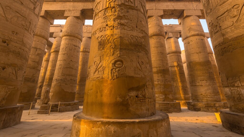 Pillars of the Great Hypostyle Hall of the Temple of Karnak