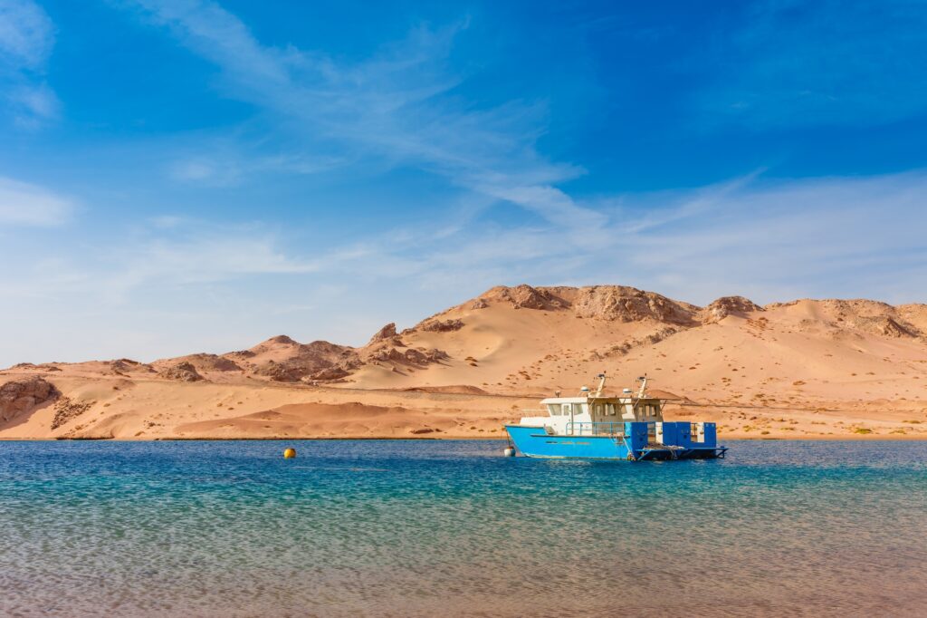 Red sea coast shore in the Ras Mohammed National Park