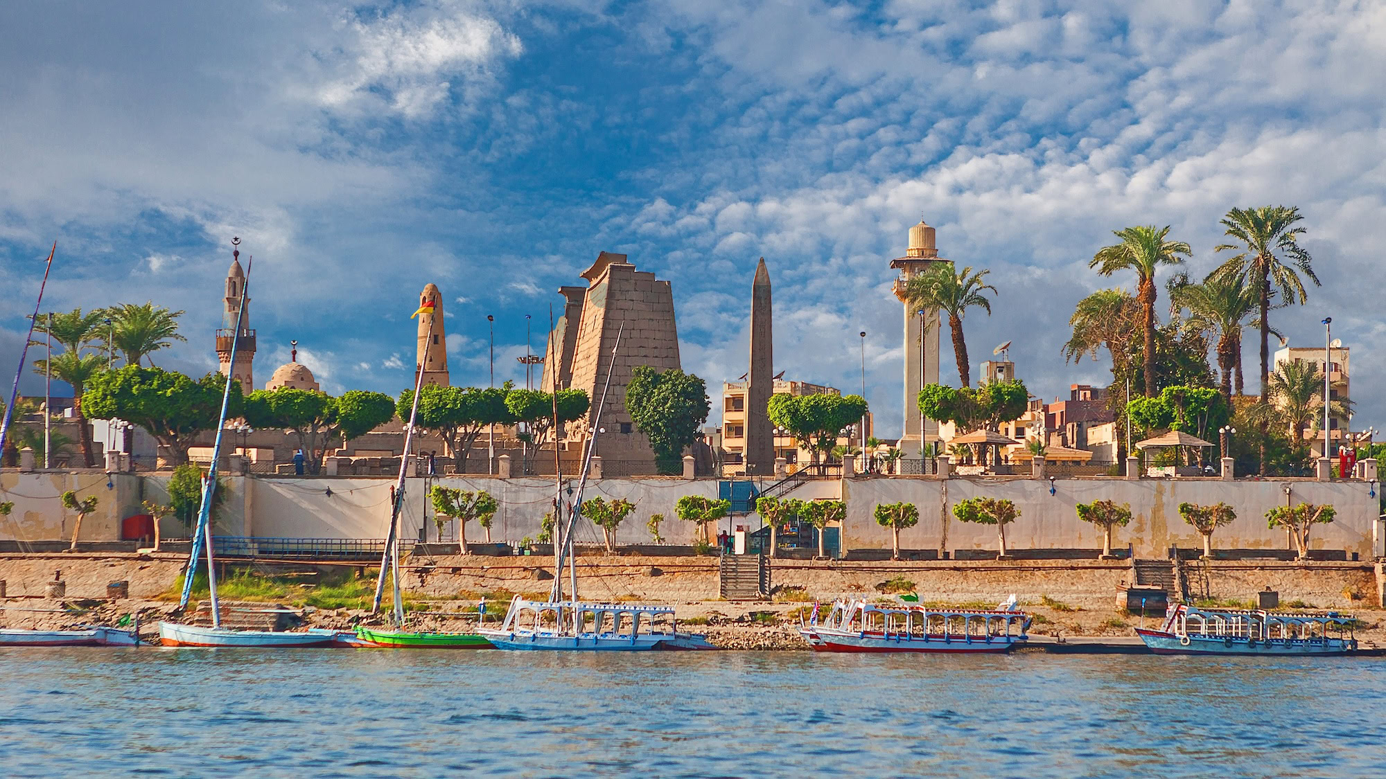 Luxor Temple seen from the Nile River