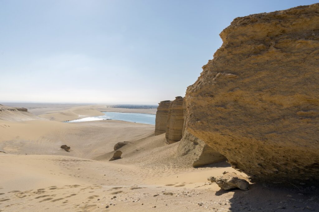 Fayoum Desert with view of Lake Qaroun