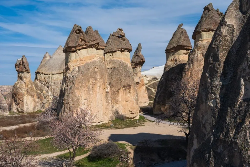 Fairy chimneys rising in Pasabag Monks Valley