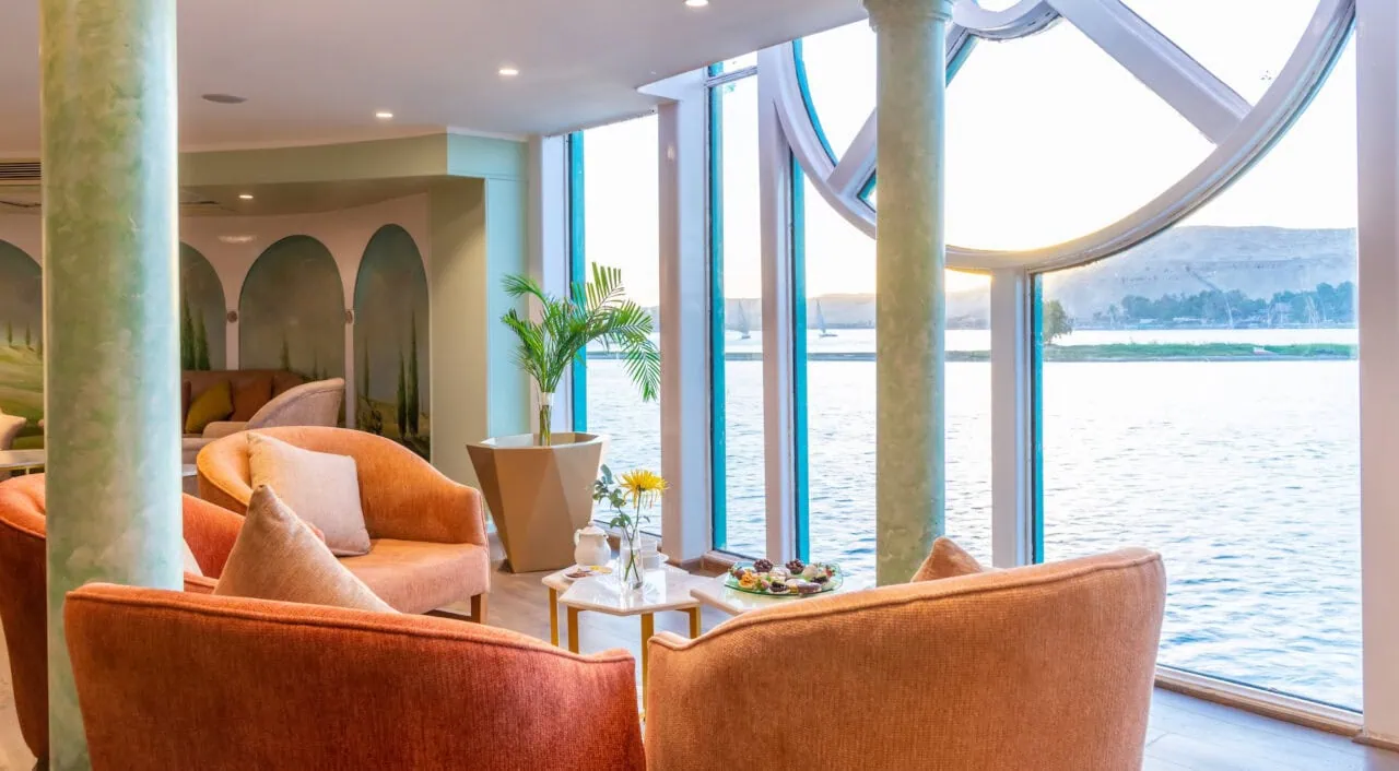 Lobby area on Sonesta Moon Goddess with modern décor