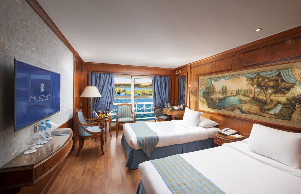 Sonesta St. George nile cruise ship Deluxe cabin Twin connected