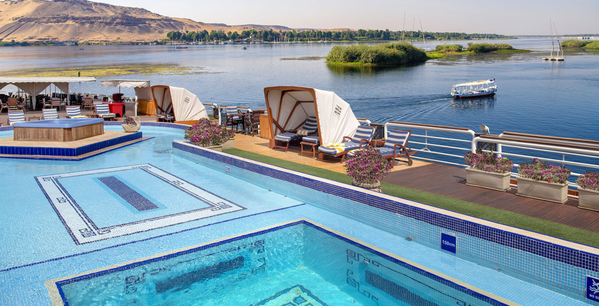 Sonesta St. George nile cruise ship Sun Deck Pool 2 1905x976 crop 50 65