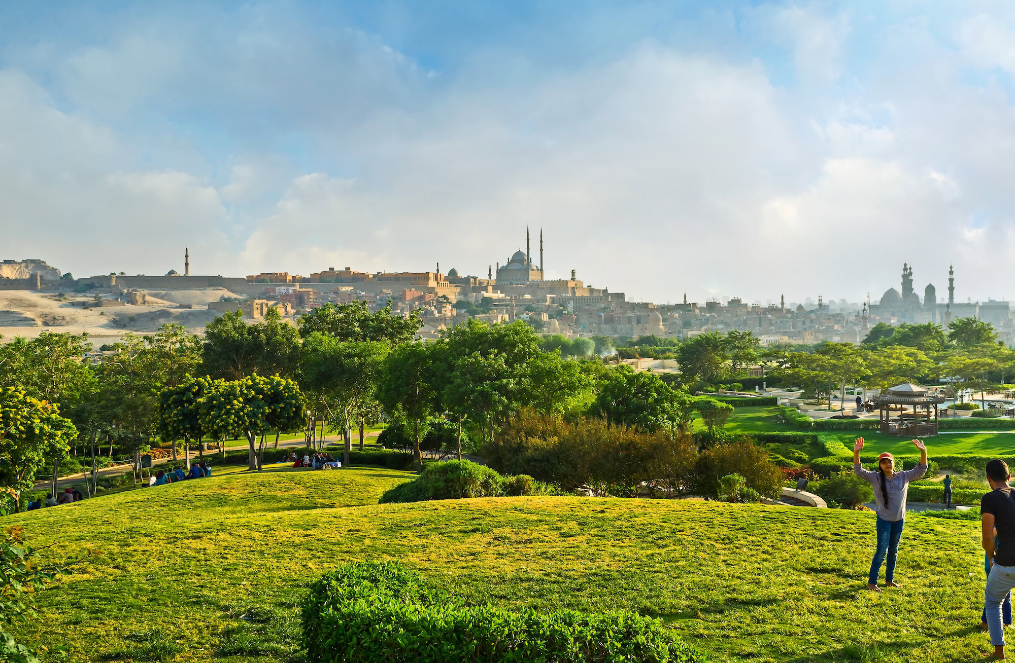 Azhar Park views with the Alabaster Mosque beyond