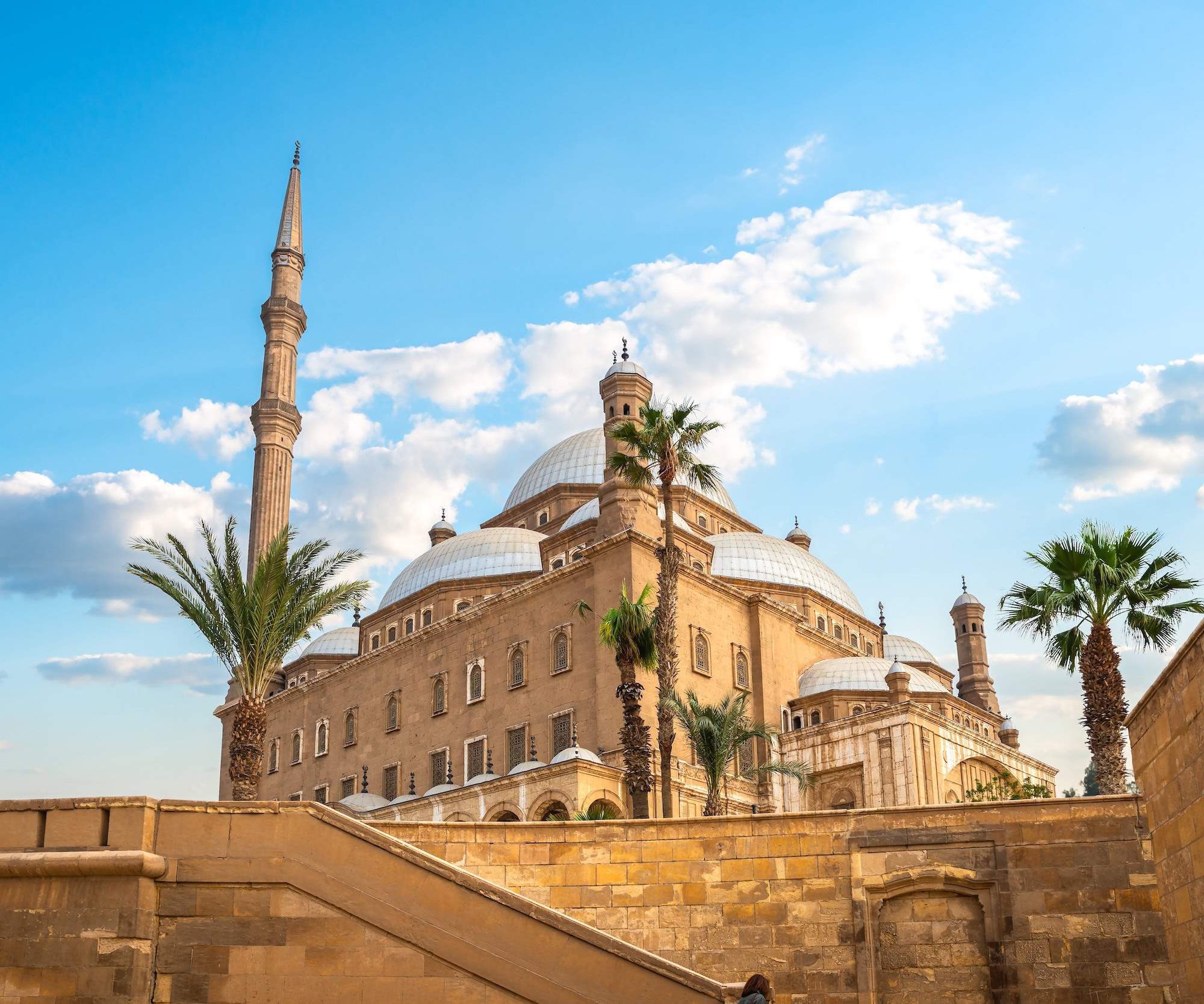 Alabaster Mosque with minaret and dome at Cairo Citadel
