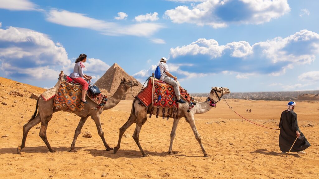 Camel riding near the Pyramids of Egypt, Giza