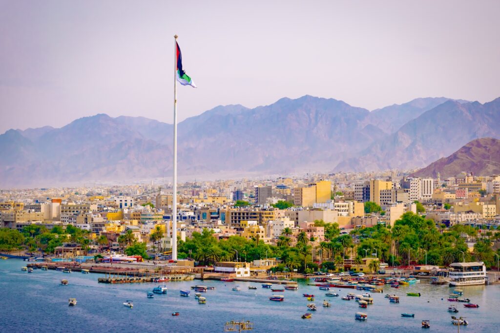 View of Aqaba port, Jordan