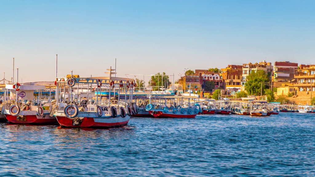 Nubian village seen from the Nile, Aswan