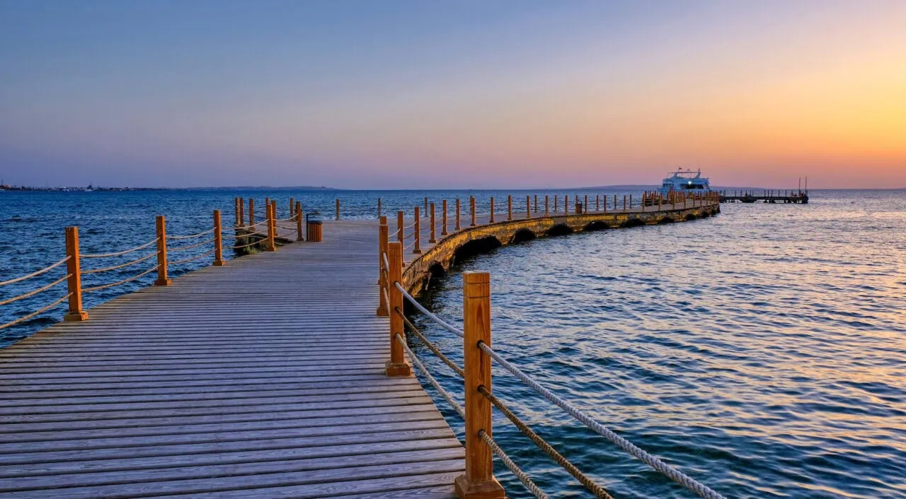 Red Sea at sunrise in Hurghada