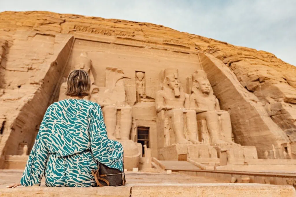 Female traveler visiting Abu Simbel