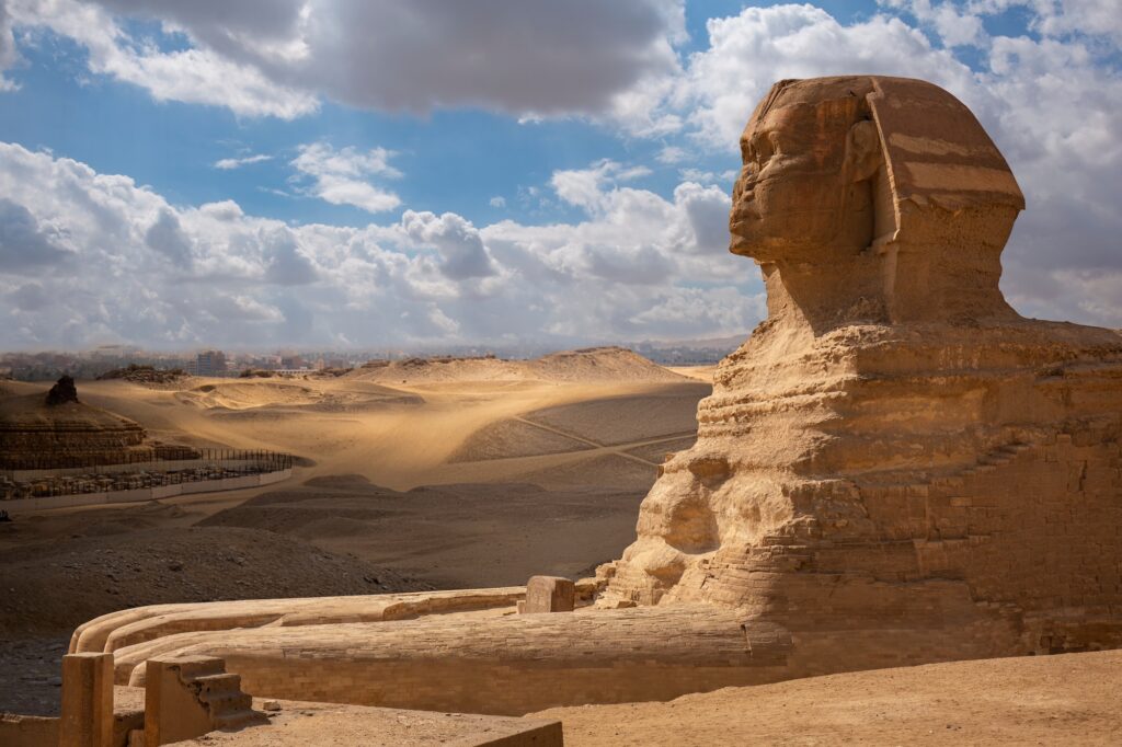 The Great Sphinx at the Giza Pyramid Complex near Cairo