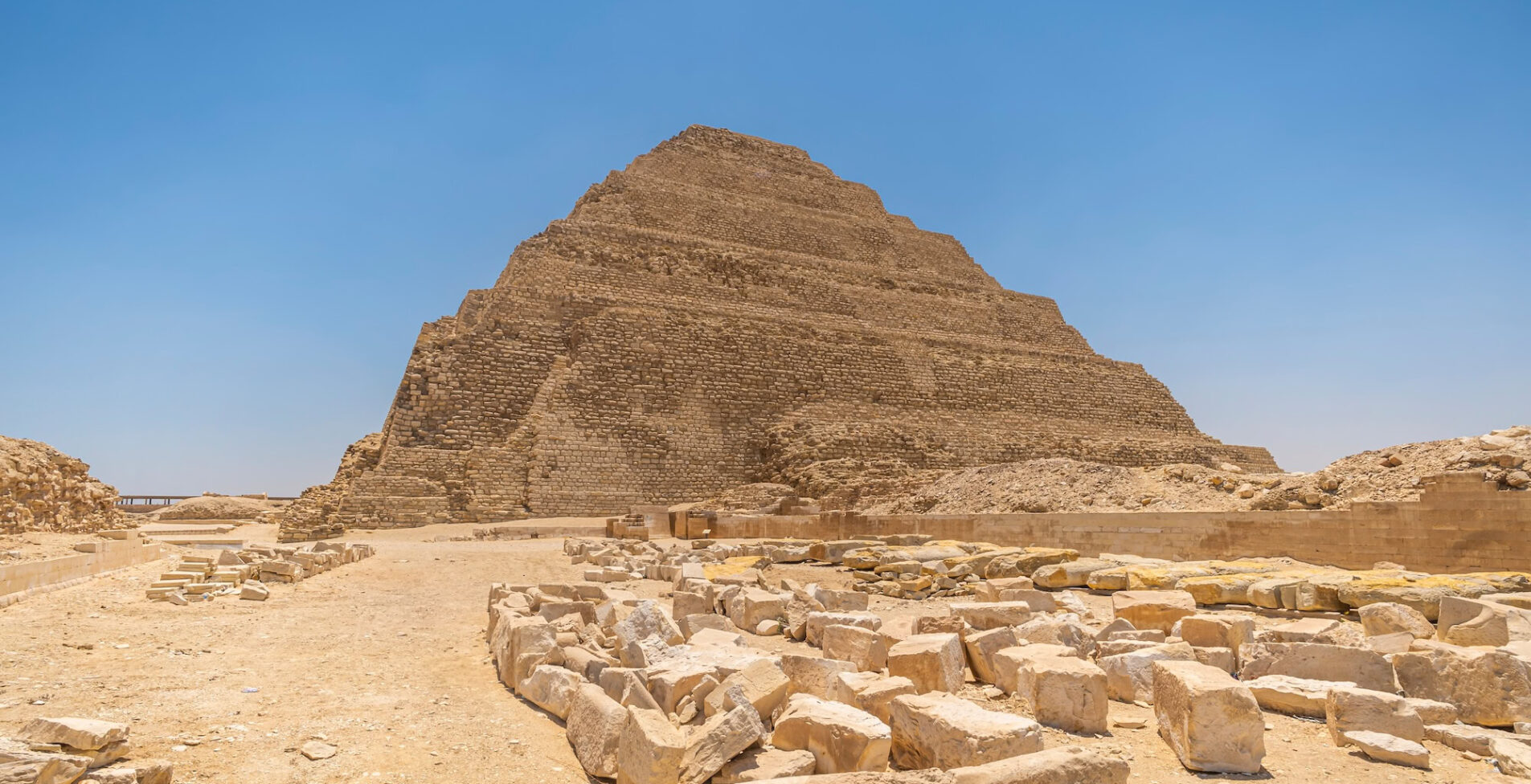 Step pyramid of Djoser in Saqqara an archeological remain in the Saqqara necropolis Egypt 1905x976 crop 47 41