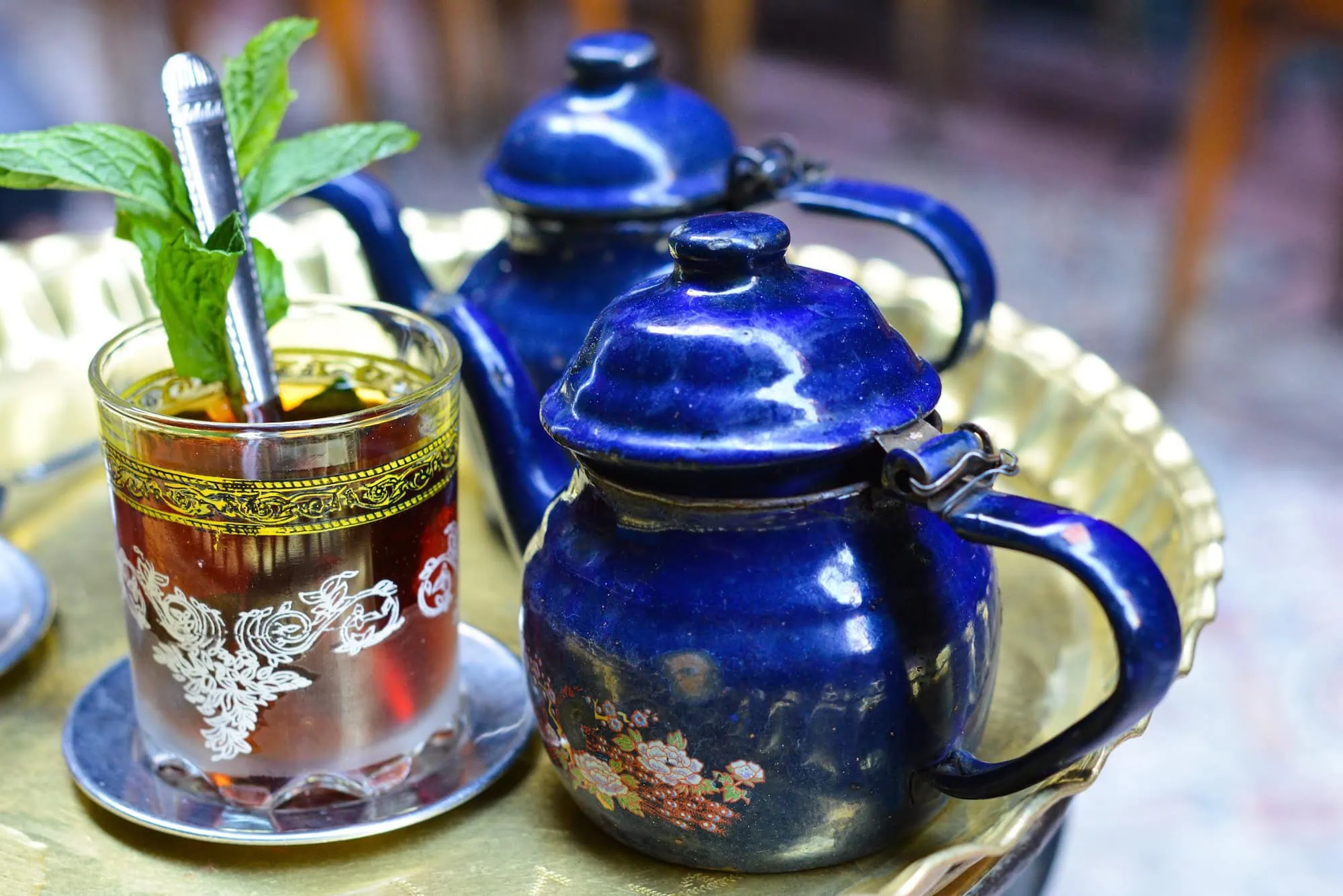 Traditional Middle Eastern tea house or cafe interior