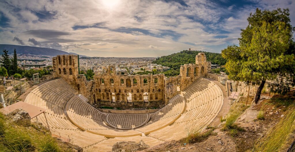 Odeon of Herodes Atticus beneath the Acropolis in Athens