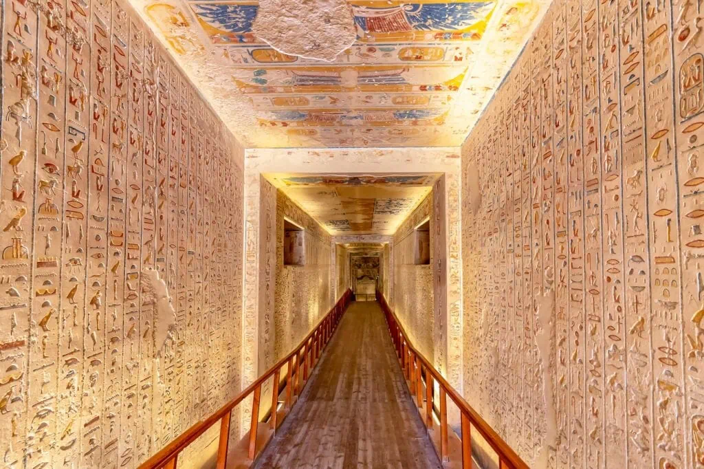 Interior view of Tomb KV2 with decorated walls and corridors in the Valley of the Kings, Luxor